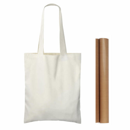 NPBAG 2 | 5 | 15 | 25 | 50 Pack 15'' X 16'' Natural Cotton Tote Bags, Lightweight Blank Bulk Cloth bags with 1pc of PTFE Teflon Sheet (2-Pack)