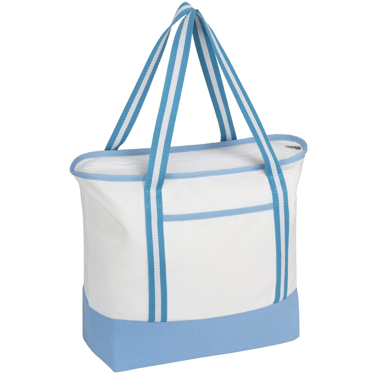 Carbrea 15 Inch Large Canvas Tote Bag with Bottom Support, White, 1 Pack