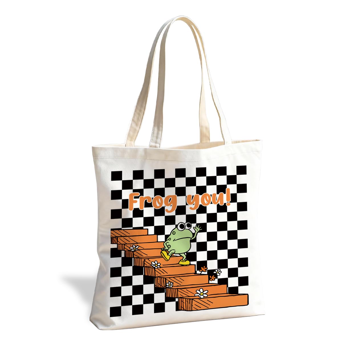 Cute Reusable Tote Bag, Adorable Funny Design for Daily Carry and Shopping, for School Work Travel Beach