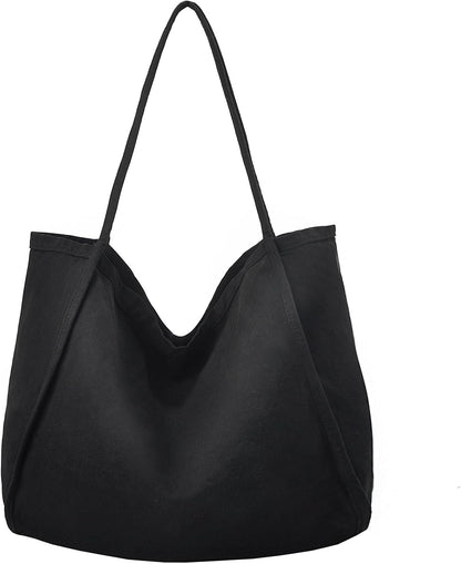 ALUDAPIJU Casual Canvas Tote Bag for Women Large Slouchy Hobo Shoulder Bag for Work Travel Tote Purse Handbags Message Bags