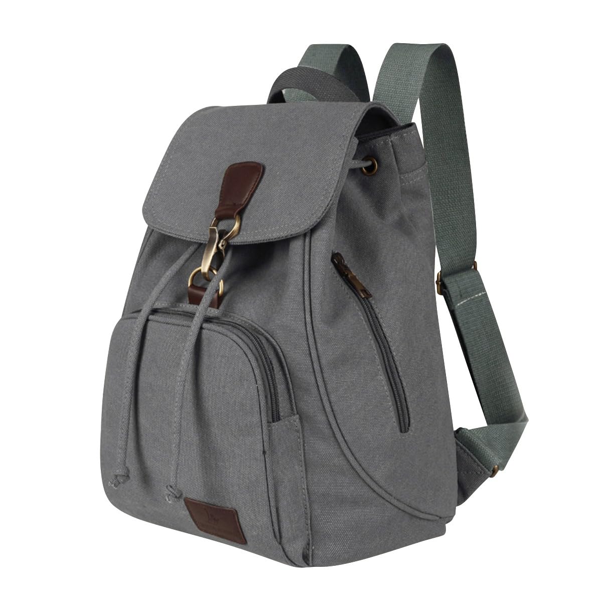 Small Canvas Backpack Purse for Women Casual Travel Daypack Coffee