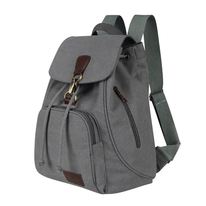 Small Canvas Backpack Purse for Women Casual Travel Daypack Coffee