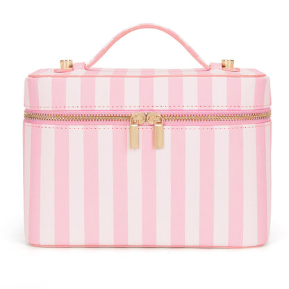 HiTotes Makeup Bag Vanity Case for Women Leather Cosmetic Bag Travel Toiletry Bags Portable Makeup Organizer Case