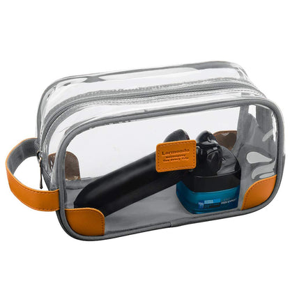 Lermende Clear Toiletry Bag for Traveling, Large Toiletry Bag for Men. Hanging Dopp Kit/Travel kit/Clear Mens Bag/Unisex Bathroom Travel Bag for Mens(Blue)