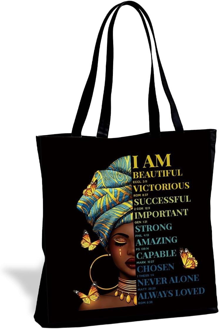Literary Reusable Tote Bag, Creative Text Design for Book Lovers and Readers, for Work School Travel Shopping