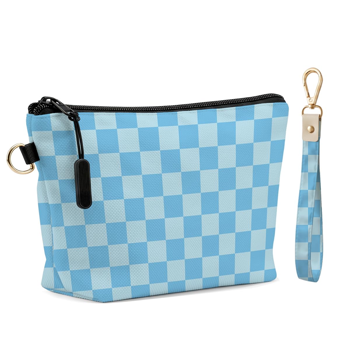 Fokongna Makeup Bag with Matching Keychain Wristlet, Floral Cosmetic Bag