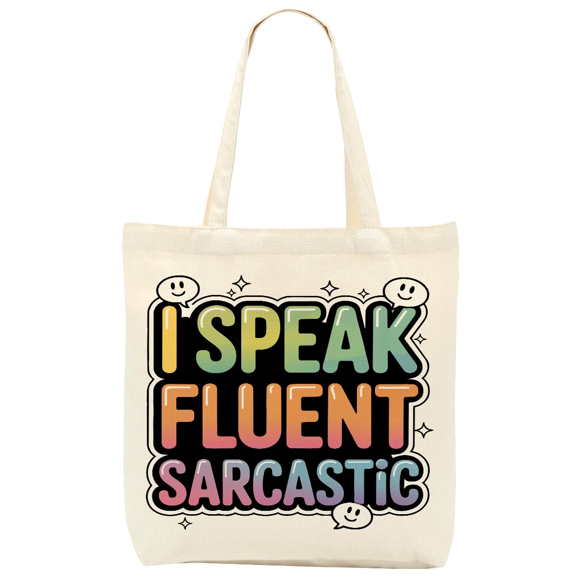 Sarcastic Canvas Tote Bag Funny Minimalist Humor Gift for Women Sister Birthday Christmas Weekender Beach Bag