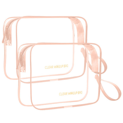 Icramsy Clear Makeup Bag,2 Pack TSA Approved Toiletry Bag for Women & Men