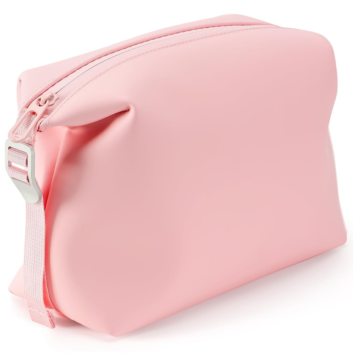 Premium Silicone Toiletry Bag for Men & Women, Compact Leak-Resistant Travel Organizer with Heavy-Duty Zipper, Easy-to-Clean Grooming Bag – Original 6"x 9.84" 4.5L,White