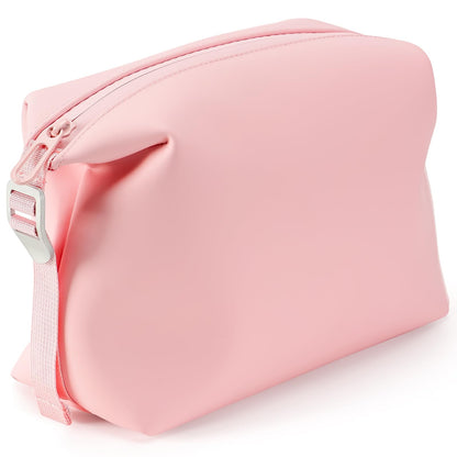 Premium Silicone Toiletry Bag for Men & Women, Compact Leak-Resistant Travel Organizer with Heavy-Duty Zipper, Easy-to-Clean Grooming Bag – Original 6"x 9.84" 4.5L,White