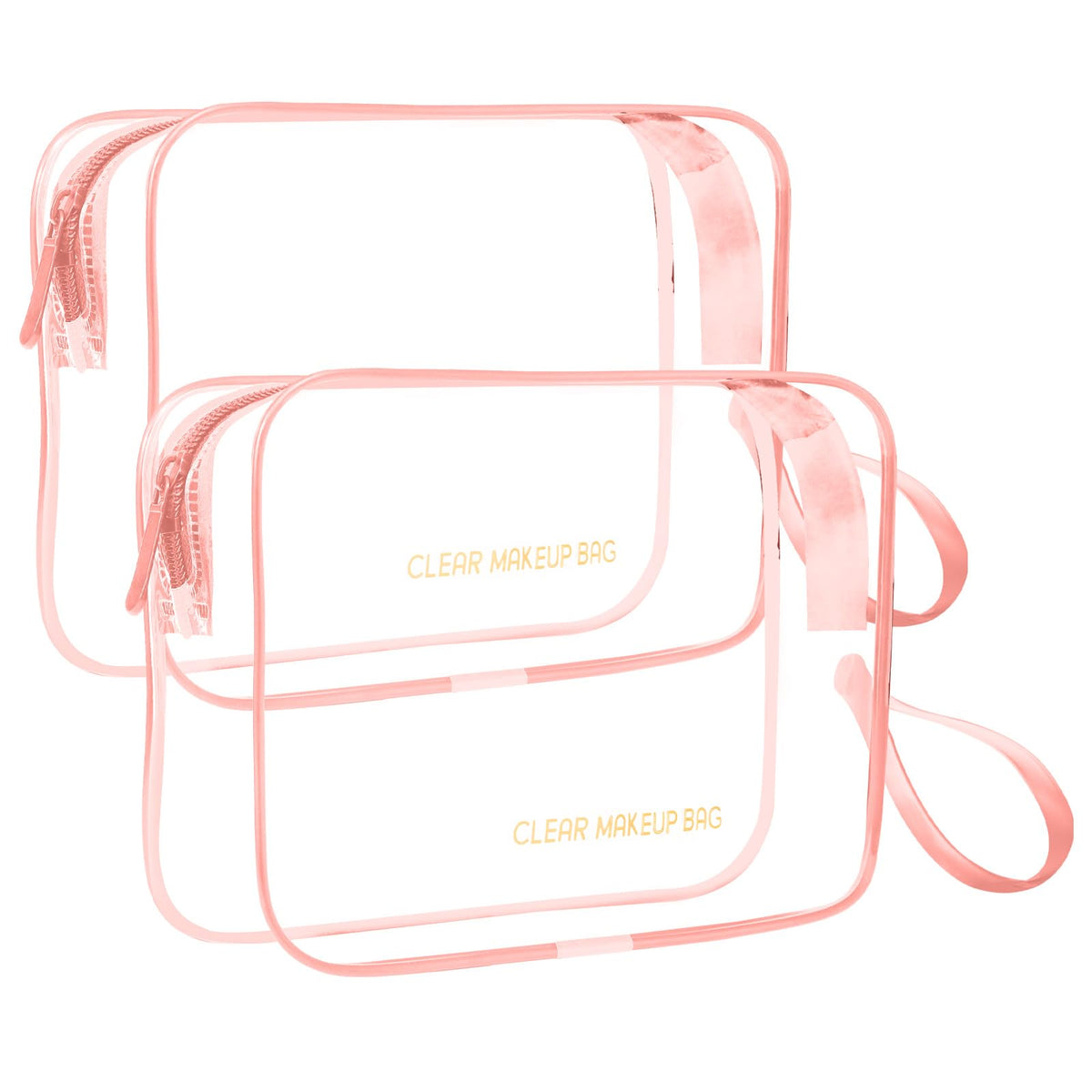 Icramsy Clear Makeup Bag,2 Pack TSA Approved Toiletry Bag for Women & Men