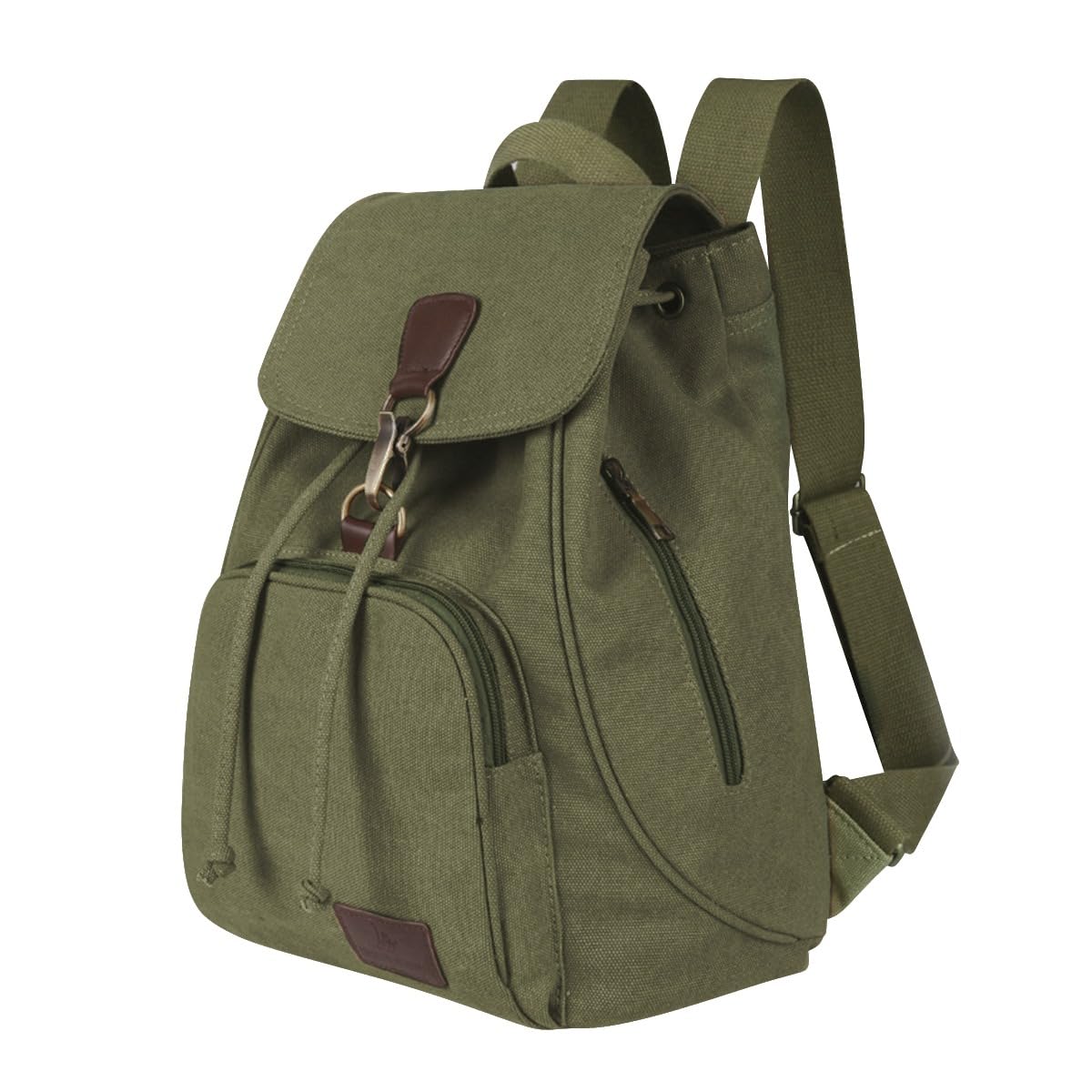 Small Canvas Backpack Purse for Women Casual Travel Daypack Coffee