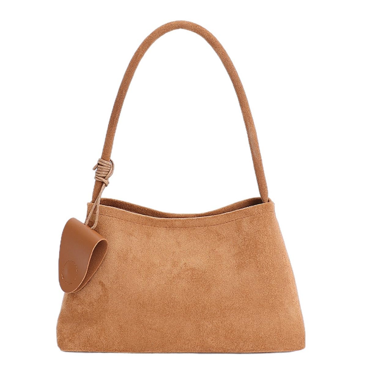 Trendy Faux Suede Top Handle Bag for Women 2025 Large Capacity Hobo Shoulder Bag Minimalist Office Commuter Tote