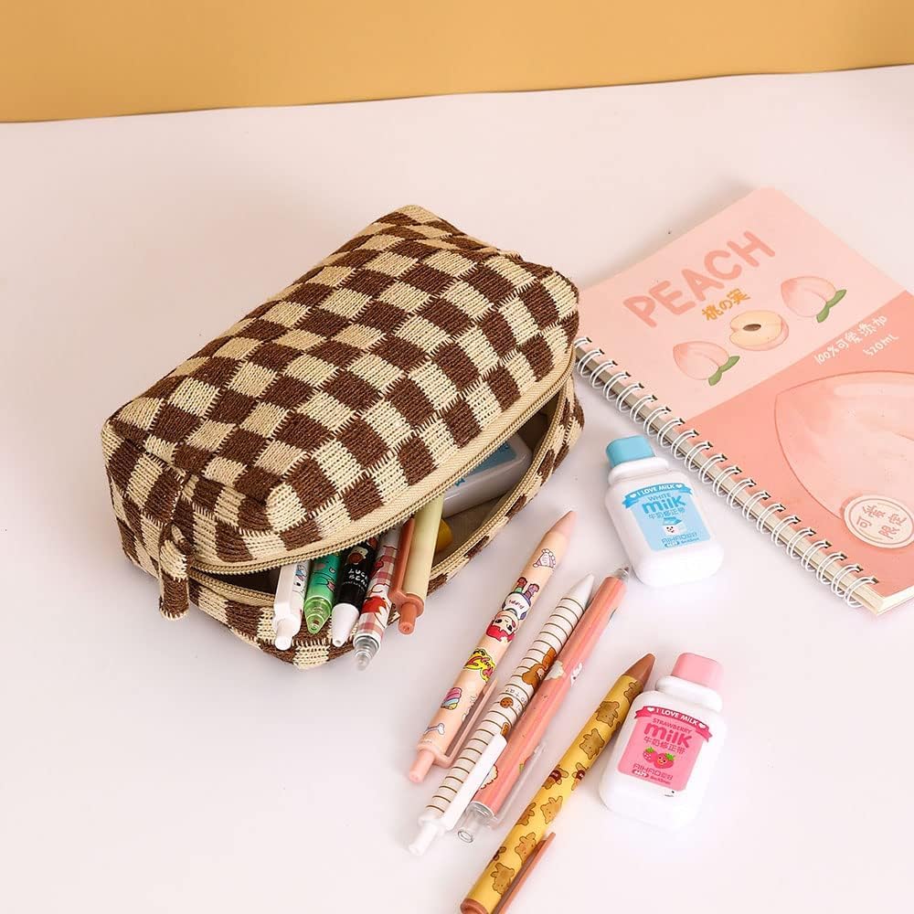 LYDZTION Makeup Bag Cosmetic Bag for Women,1Pcs Large Capacity Makeup Bags and 1Pcs Pencil Case Makeup Brushes Storage Bag Travel Toiletry Bag Organizer