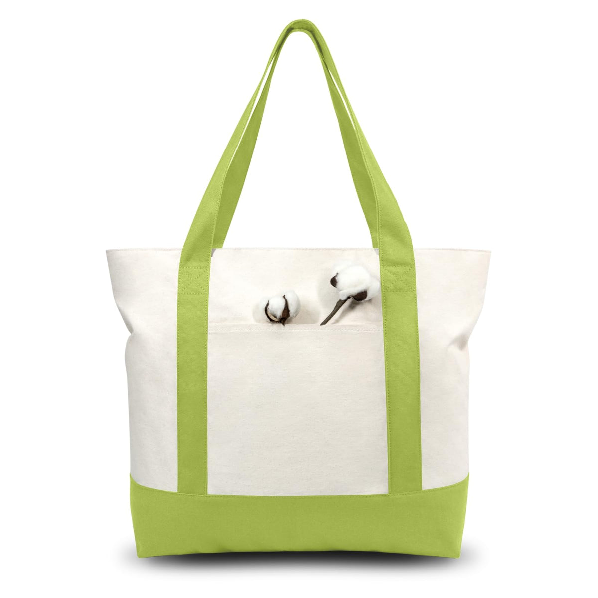 TOPDesign 1 | 3 | 6 | 30 Pack Canvas Tote Bag with an External Pocket, Reusable Grocery Shopping Bag, Top Zipper Closure, Daily Essentials (Black/Natural Pack of 1)