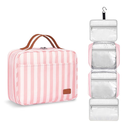 Bosidu Hanging Travel Toiletry Bag,Large Capacity Cosmetic Travel Toiletry Organizer for Women with 4 Compartments & 1 Sturdy Hook,Perfect for Travel/Daily Use/Christmas