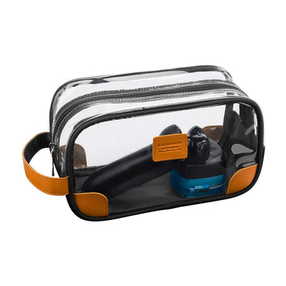 Lermende Clear Toiletry Bag for Traveling, Large Toiletry Bag for Men. Hanging Dopp Kit/Travel kit/Clear Mens Bag/Unisex Bathroom Travel Bag for Mens(Blue)
