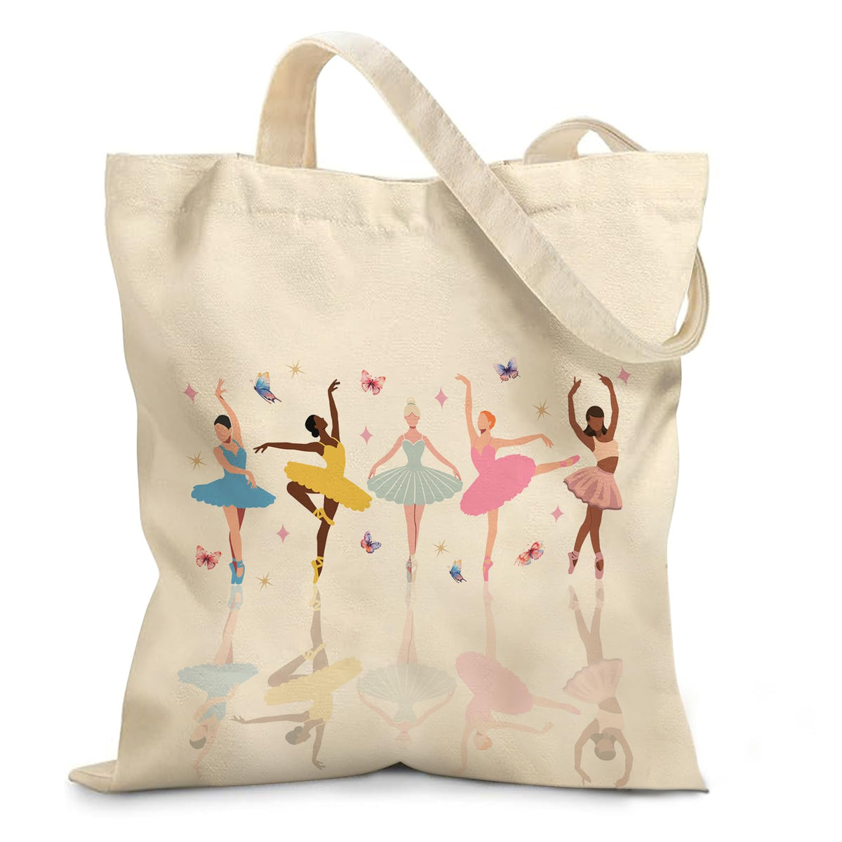 Aesthetic Canvas Tote Bag for Women - with Magnetic Snap Closure & Zipper Inner Pocket Reusable Bag for Shopping