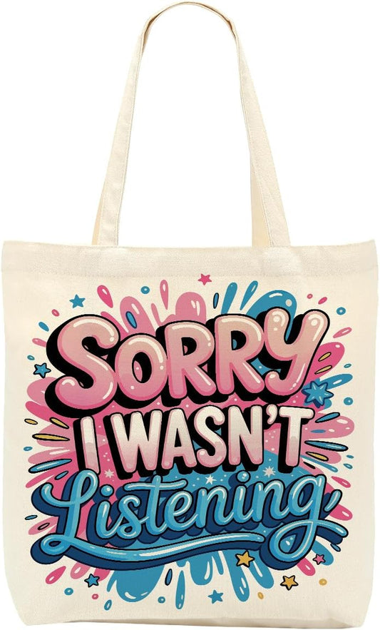 Sarcastic Canvas Tote Bag Funny Minimalist Humor Gift for Women Sister Birthday Christmas Weekender Beach Bag