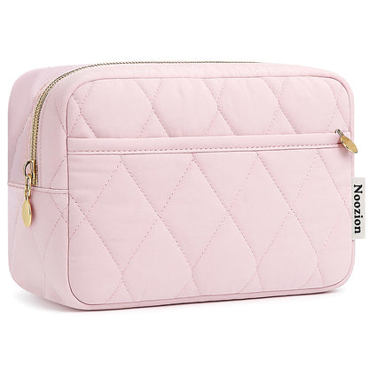 Noozion Makeup Bag Travel Toiletry Bag, Puffy Padded Cosmetic Bag for Women, Makeup Organizer Case, Wide-open Pouch Purse, Travel Essentials