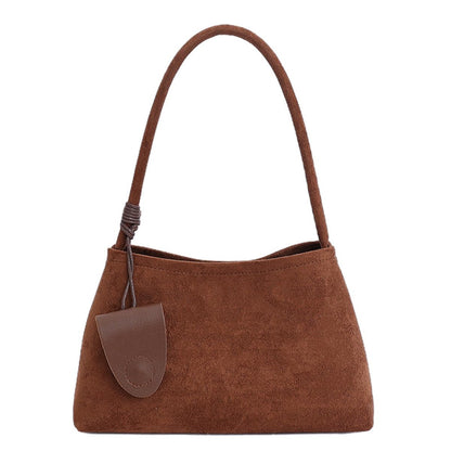 Trendy Faux Suede Top Handle Bag for Women 2025 Large Capacity Hobo Shoulder Bag Minimalist Office Commuter Tote