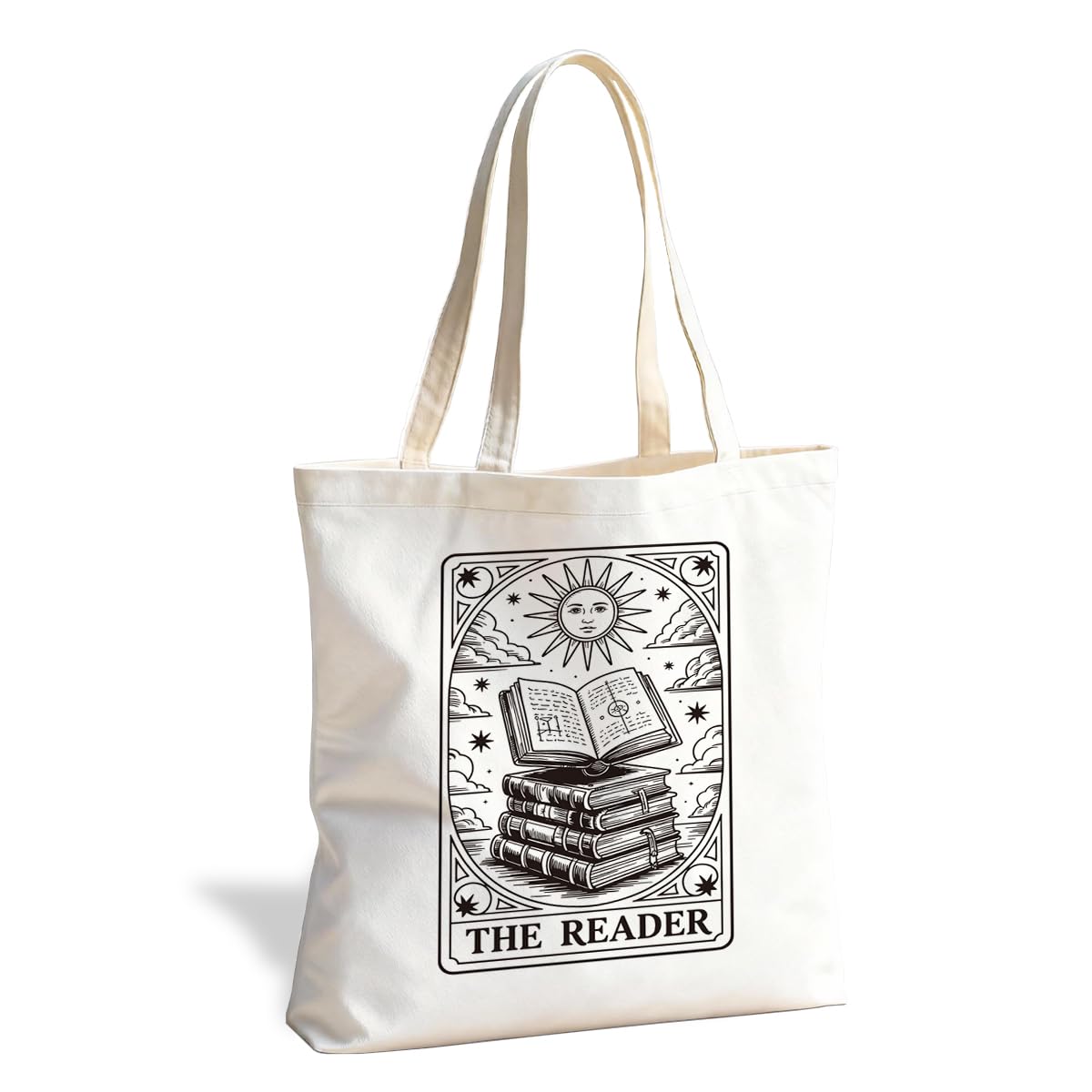 Literary Reusable Tote Bag, Creative Text Design for Book Lovers and Readers, for Work School Travel Shopping
