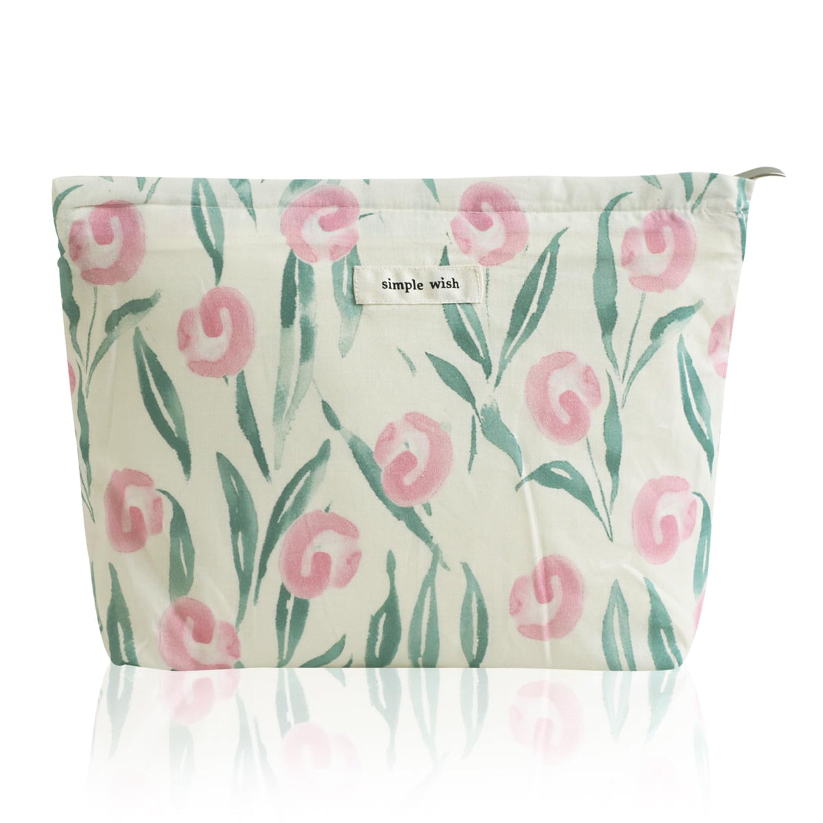 Wudygirl Makeup Bag for Women Travel Cosmetic Bag 10.5"x7.5" Beige