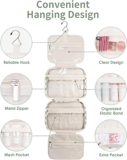 Narwey Hanging Toiletry Bag for Women, Travel Makeup Cosmetic Organizer Bag
