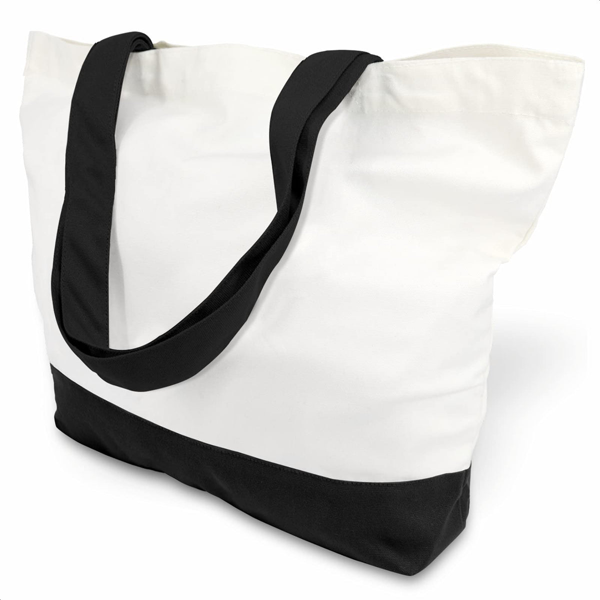 TOPDesign 3-Pack Super Strong Large 12oz Cotton Canvas Tote Bags, Reusable Grocery Shopping Cloth Bags, Fashionable Two-Tone Totes for Crafts, DIY Your Creative Designs
