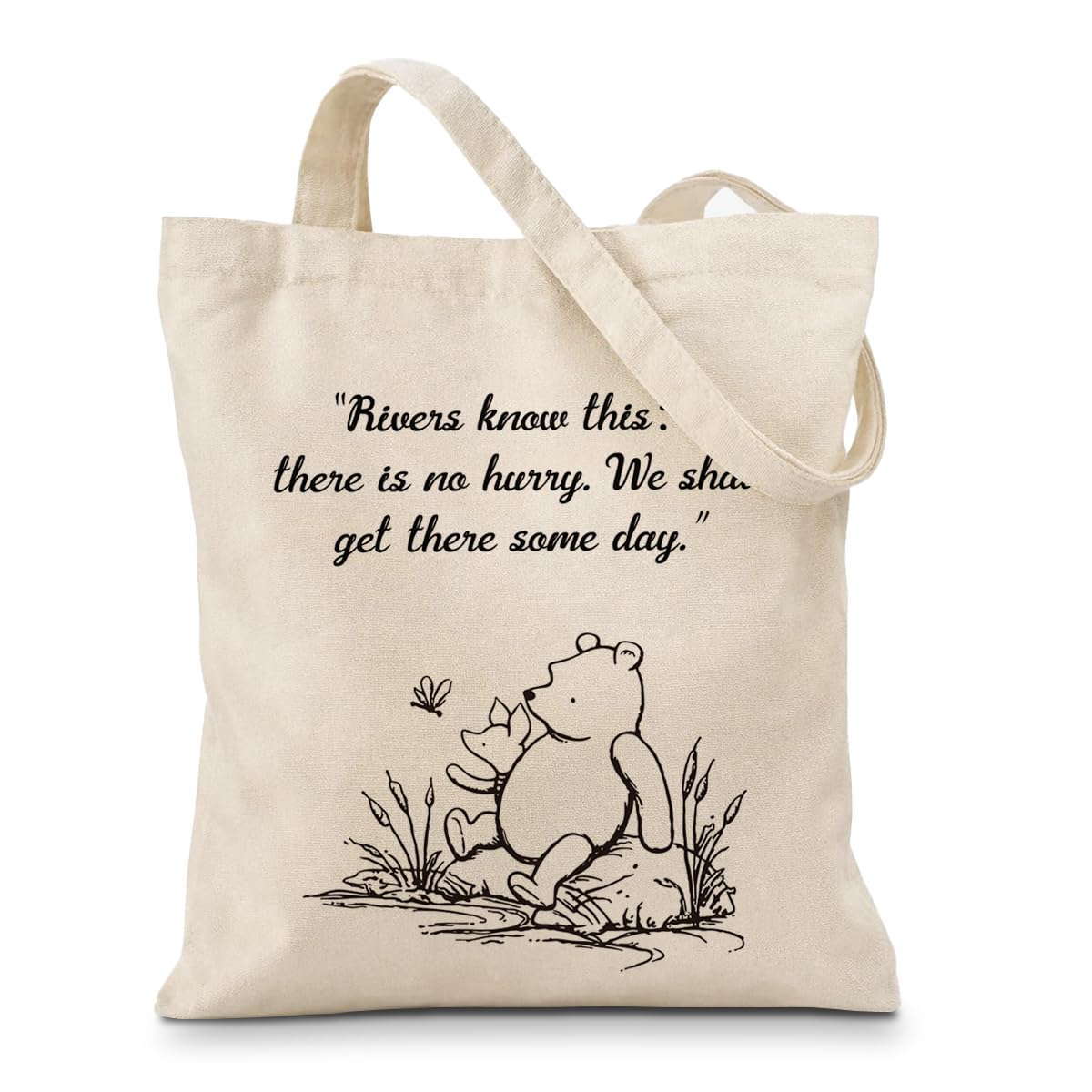 Cute Bear Canvas Tote Bag for Women, Friendship Shoulder Bag