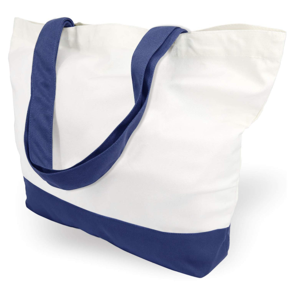 TOPDesign 3-Pack Super Strong Large 12oz Cotton Canvas Tote Bags, Reusable Grocery Shopping Cloth Bags, Fashionable Two-Tone Totes for Crafts, DIY Your Creative Designs
