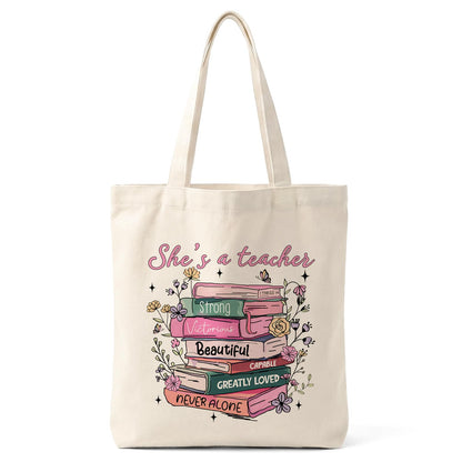 Cute Canvas Tote Bag for Women, Aesthetic Reusable Shoulder Bag, Graphic Reusable Grocery Tote Bag for Shopping, Work