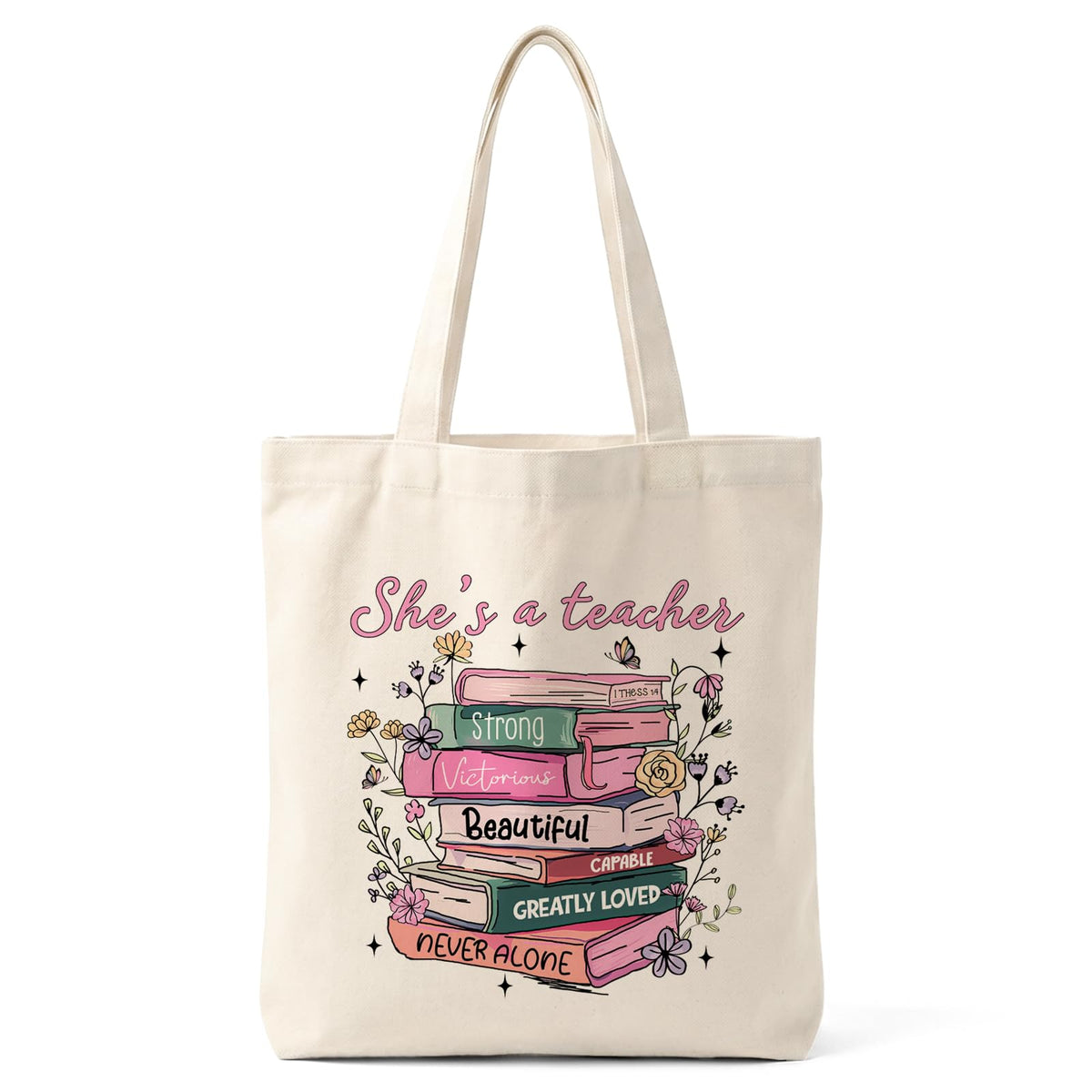 Cute Canvas Tote Bag for Women, Aesthetic Reusable Shoulder Bag, Graphic Reusable Grocery Tote Bag for Shopping, Work