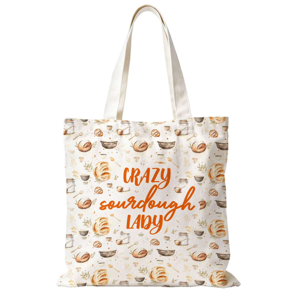 Sourdough Baking Tote Bag, Funny Bread Baker Gifts Canvas Tote Bags, Reusable Grocery Shopping Bag
