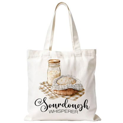 Sourdough Baking Tote Bag, Funny Bread Baker Gifts Canvas Tote Bags, Reusable Grocery Shopping Bag