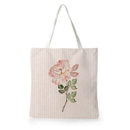 Vintage Floral Canvas Tote Bag