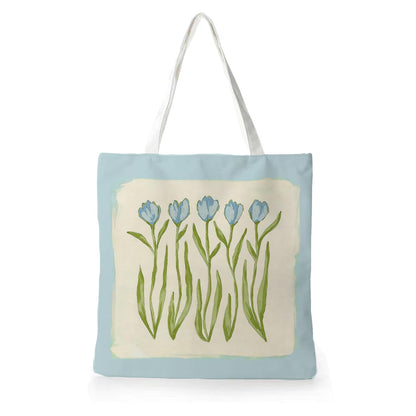 Vintage Floral Canvas Tote Bag