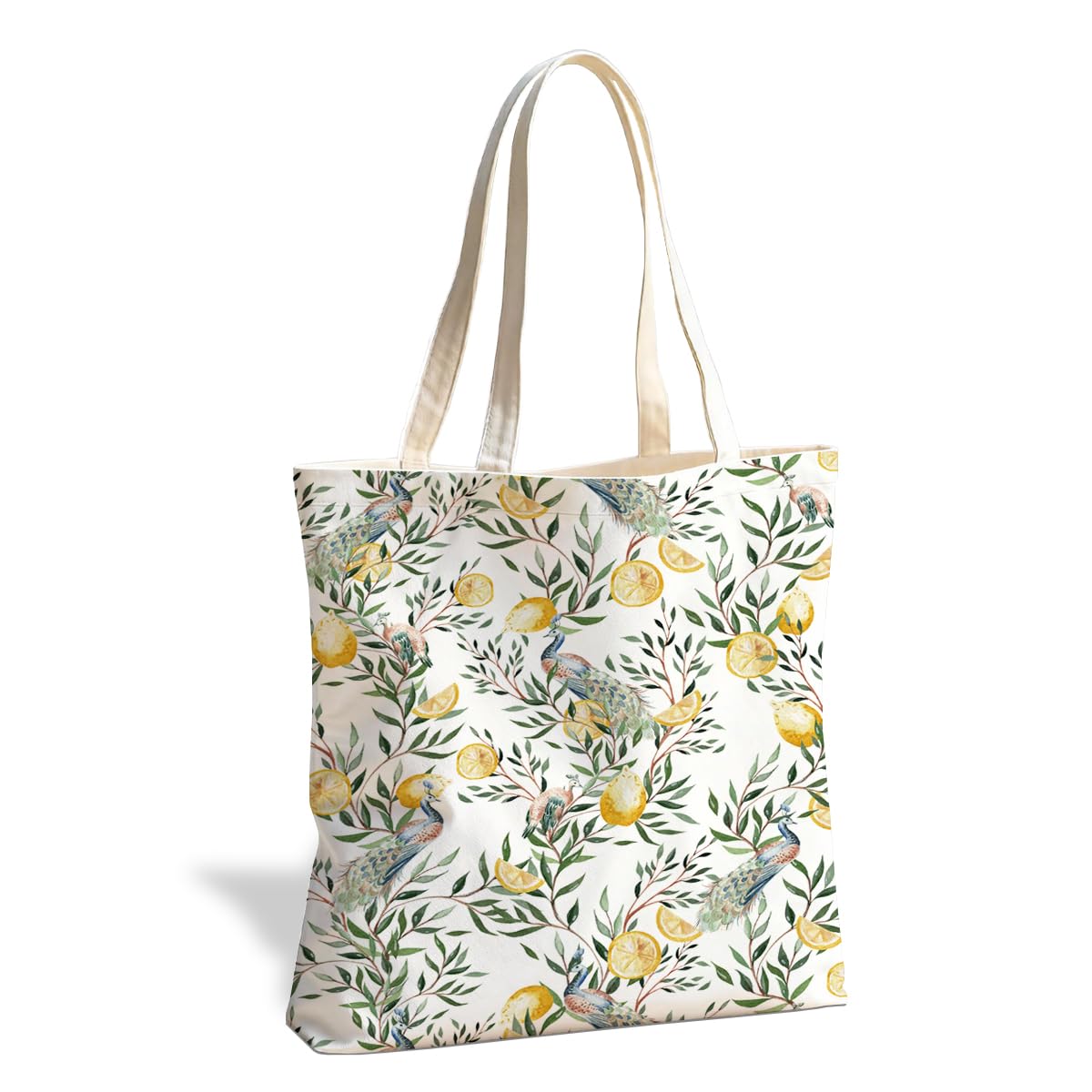 Fruit Canvas Tote Bag, Reusable Cute Shoulder Bag for Shopping Travel