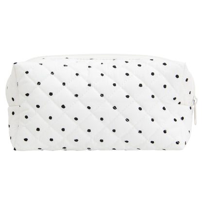 PAZIMIIK Small Quilted Makeup Bag,Zipper Cosmetic Pouch,Grey Floral