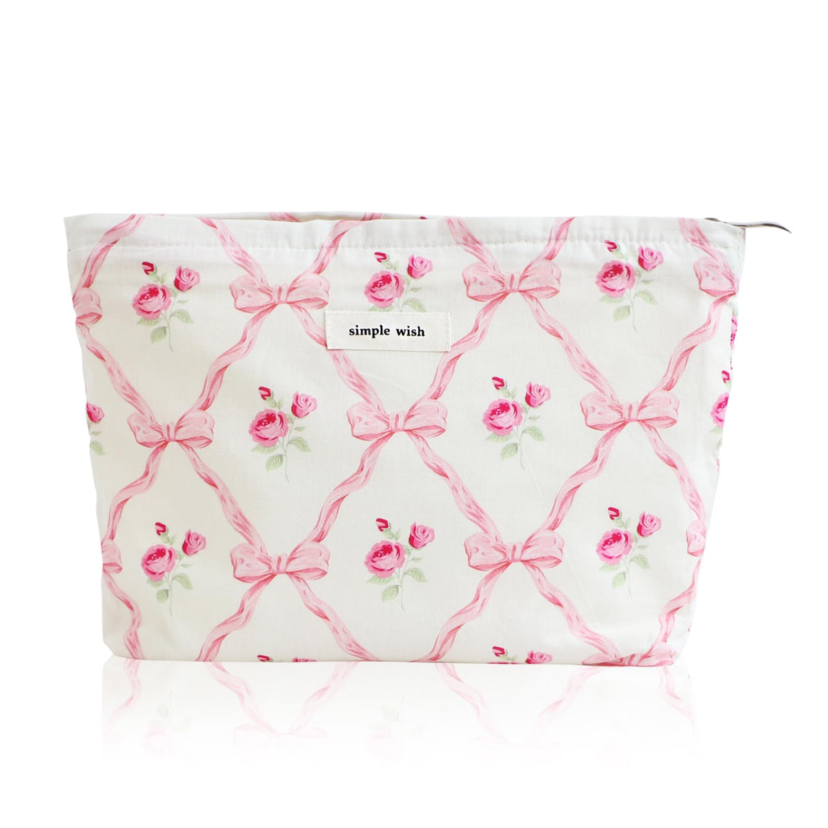 Wudygirl Makeup Bag for Women Travel Cosmetic Bag 10.5"x7.5" Beige