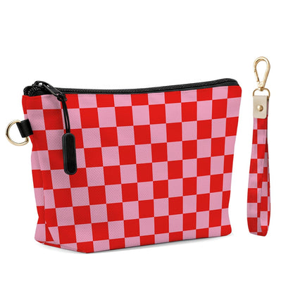 Fokongna Makeup Bag with Matching Keychain Wristlet, Floral Cosmetic Bag