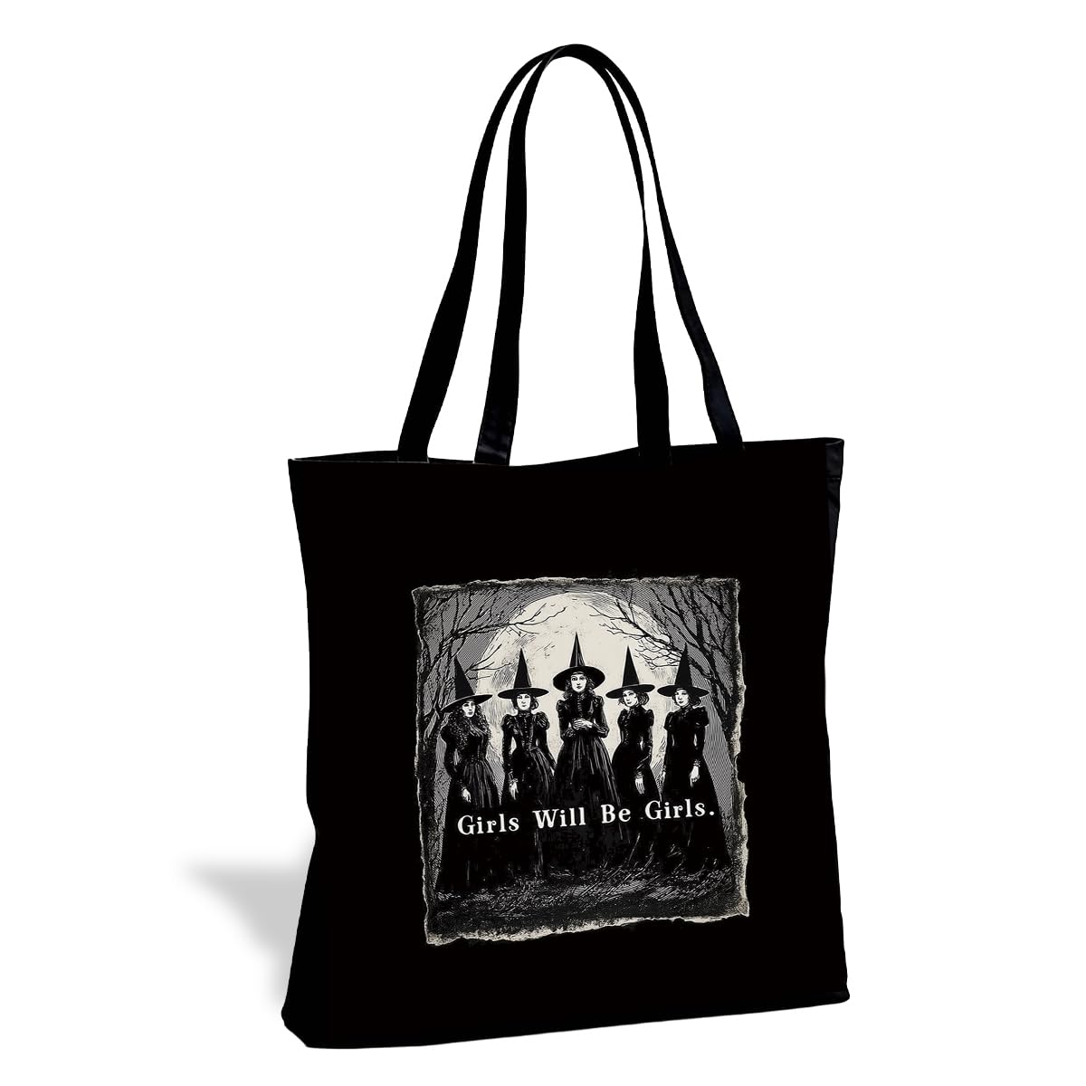 Funny Canvas Tote Bag, Reusable Shoulder Bag for Shopping Library Travel