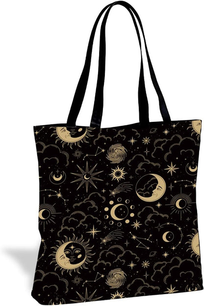 Funny Canvas Tote Bag, Reusable Shoulder Bag for Shopping Library Travel