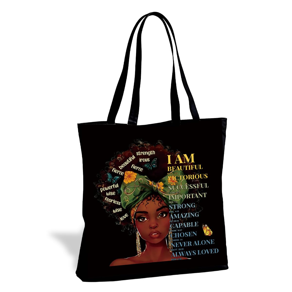 Literary Reusable Tote Bag, Creative Text Design for Book Lovers and Readers, for Work School Travel Shopping