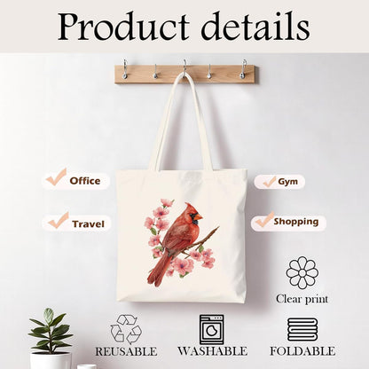 Animal Canvas Tote Bag, Cute Reusable Shoulder Bag for Shopping Travel