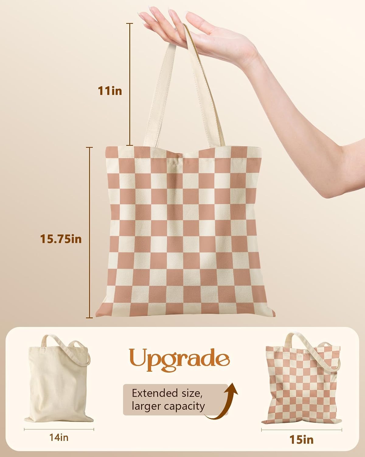 Miss Adola Canvas Tote Bag with Zipper for Women