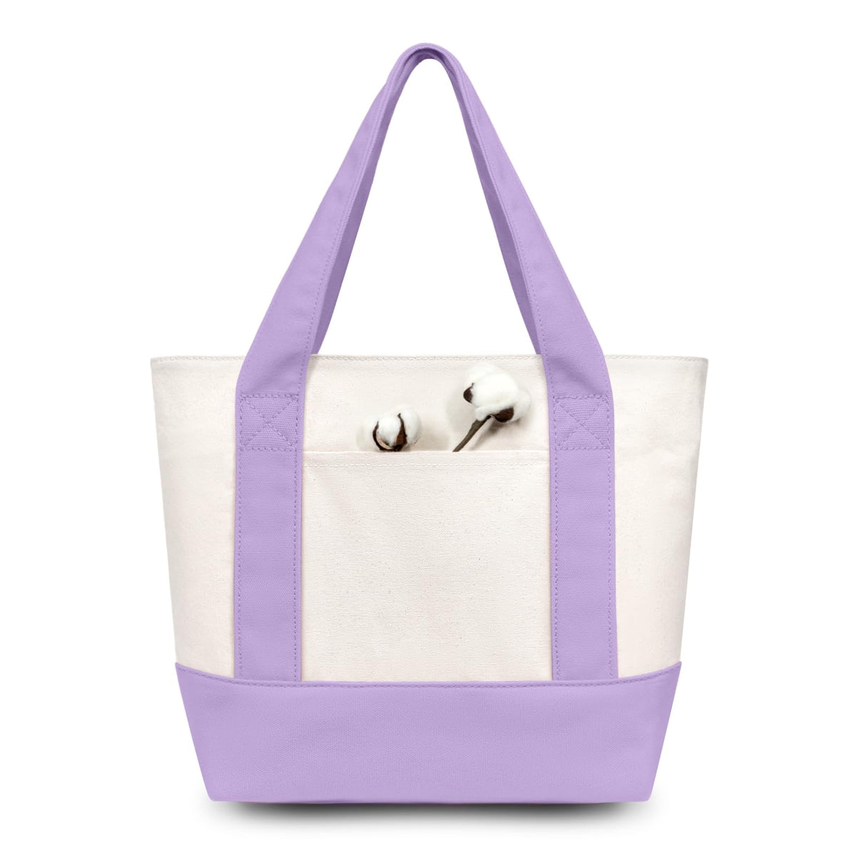 TOPDesign 1 | 3 | 6 | 30 Pack Canvas Tote Bag with an External Pocket, Reusable Grocery Shopping Bag, Top Zipper Closure, Daily Essentials (Black/Natural Pack of 1)
