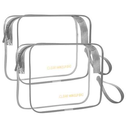 Icramsy Clear Makeup Bag,2 Pack TSA Approved Toiletry Bag for Women & Men