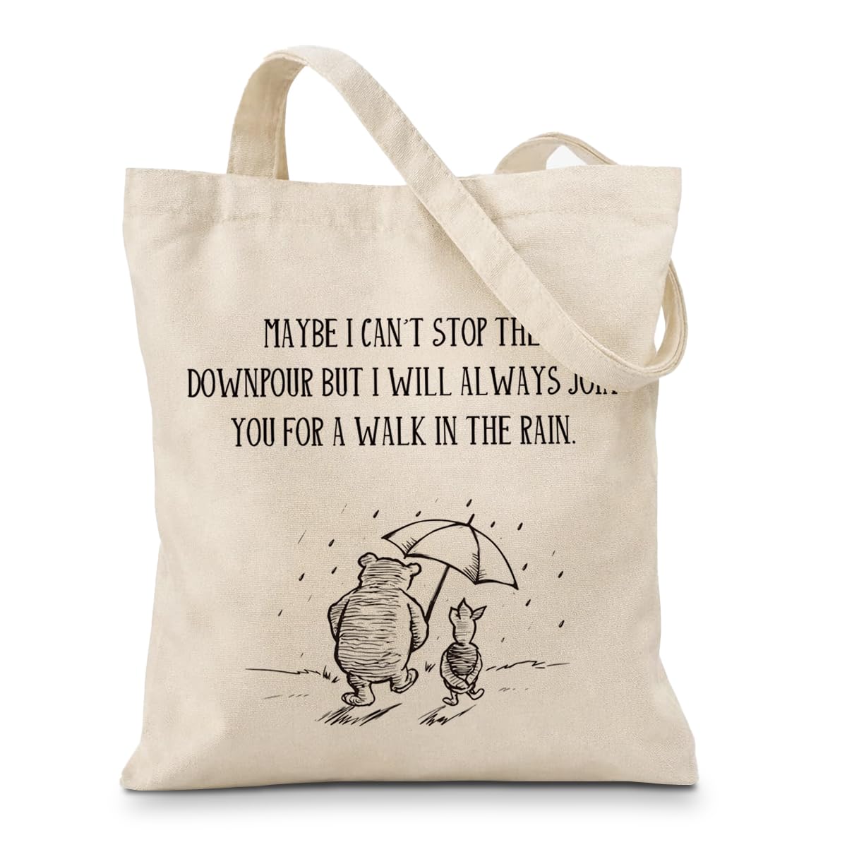 Cute Bear Canvas Tote Bag for Women, Friendship Shoulder Bag