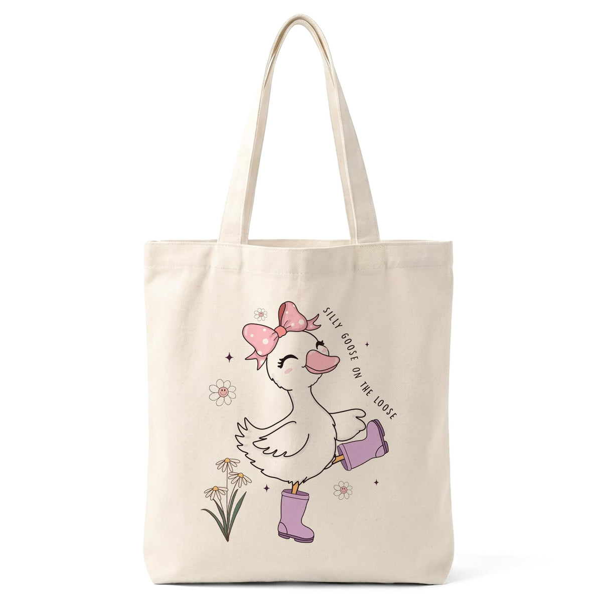 Cute Canvas Tote Bag for Women, Aesthetic Reusable Shoulder Bag, Graphic Reusable Grocery Tote Bag for Shopping, Work
